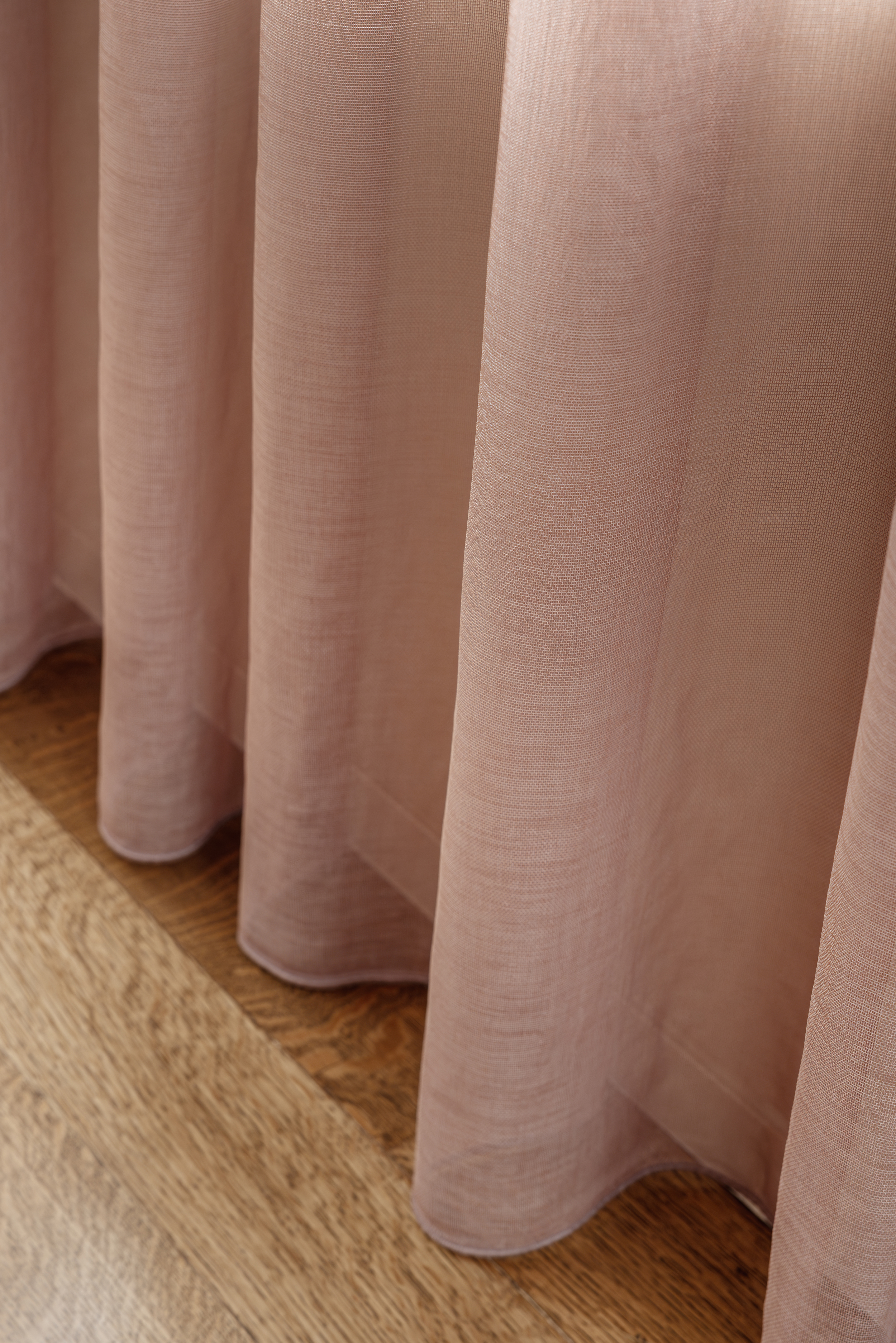 Pink sheer curtains