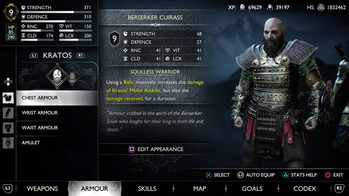 Berserker Armor Set from God of War Ragnarok