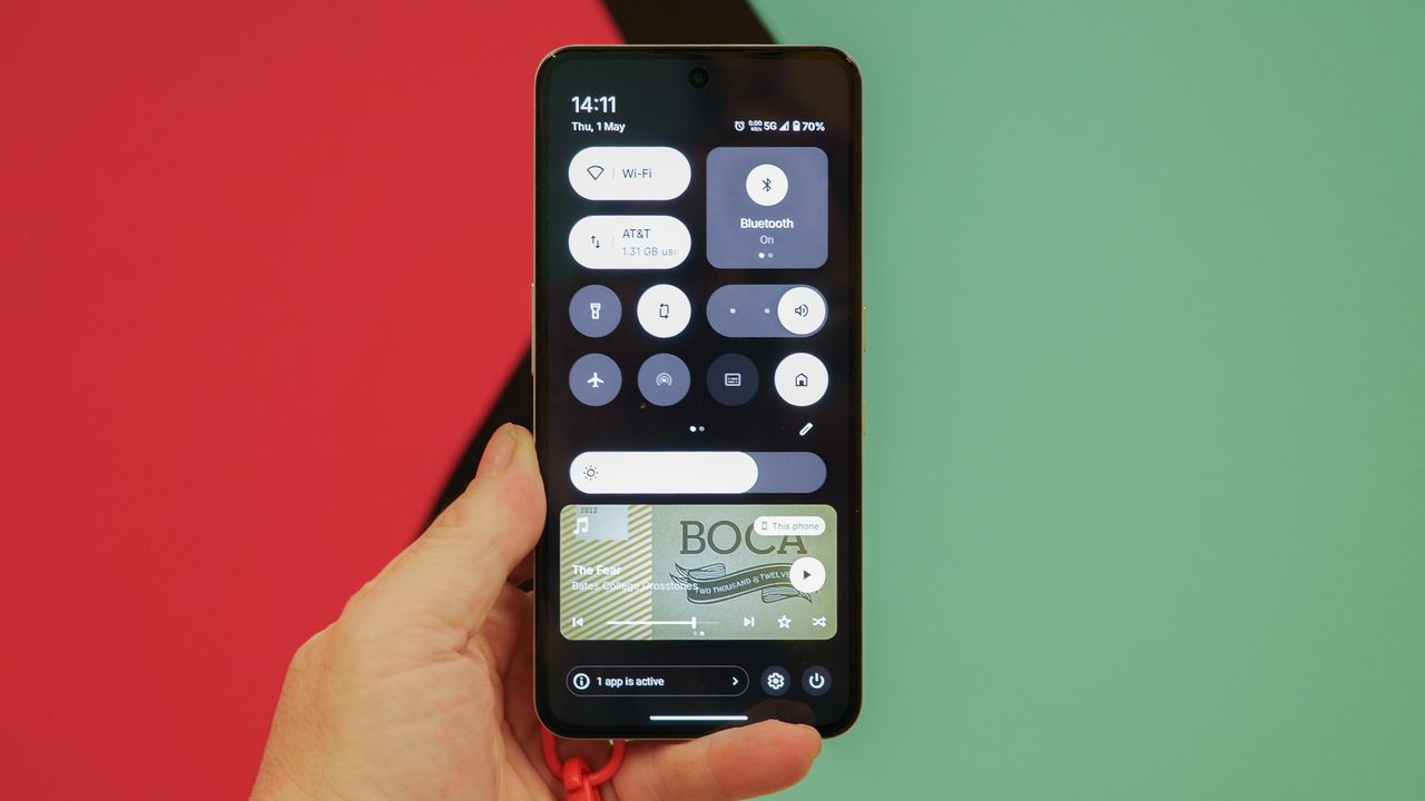 CMF Phone 2 Pro in light green showing back with exposed screws and cameras
