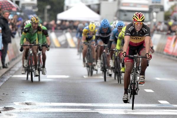 Philippe Gilbert (BMC) led home the chasing peloton