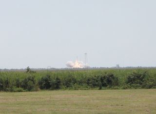 The Antares rocket lifts off