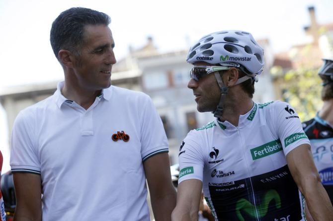 Miguel Indurain and Alejandro Valverde (Movistar)