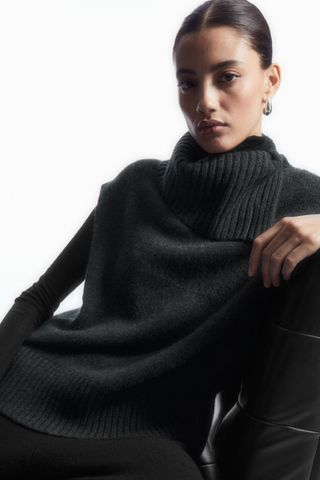 High-Neck Pure Cashmere Vest