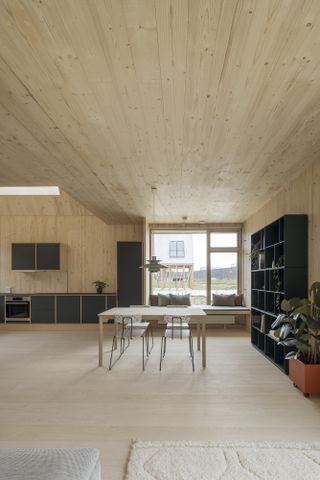 Living Places Copenhagen house in timber inside and out with large openings and light colours