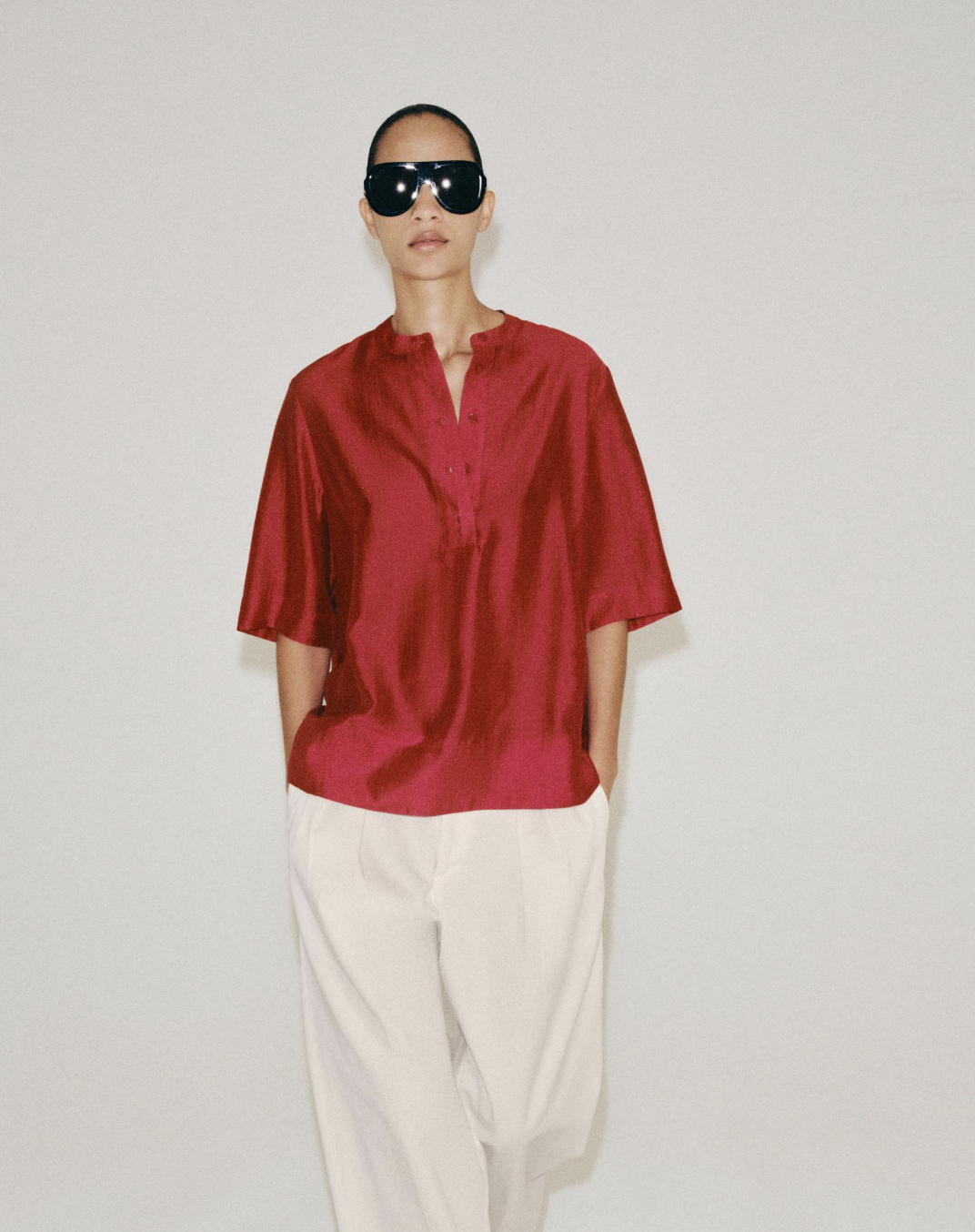 ZARA, Zw Collection Flowing Short Sleeve Blouse