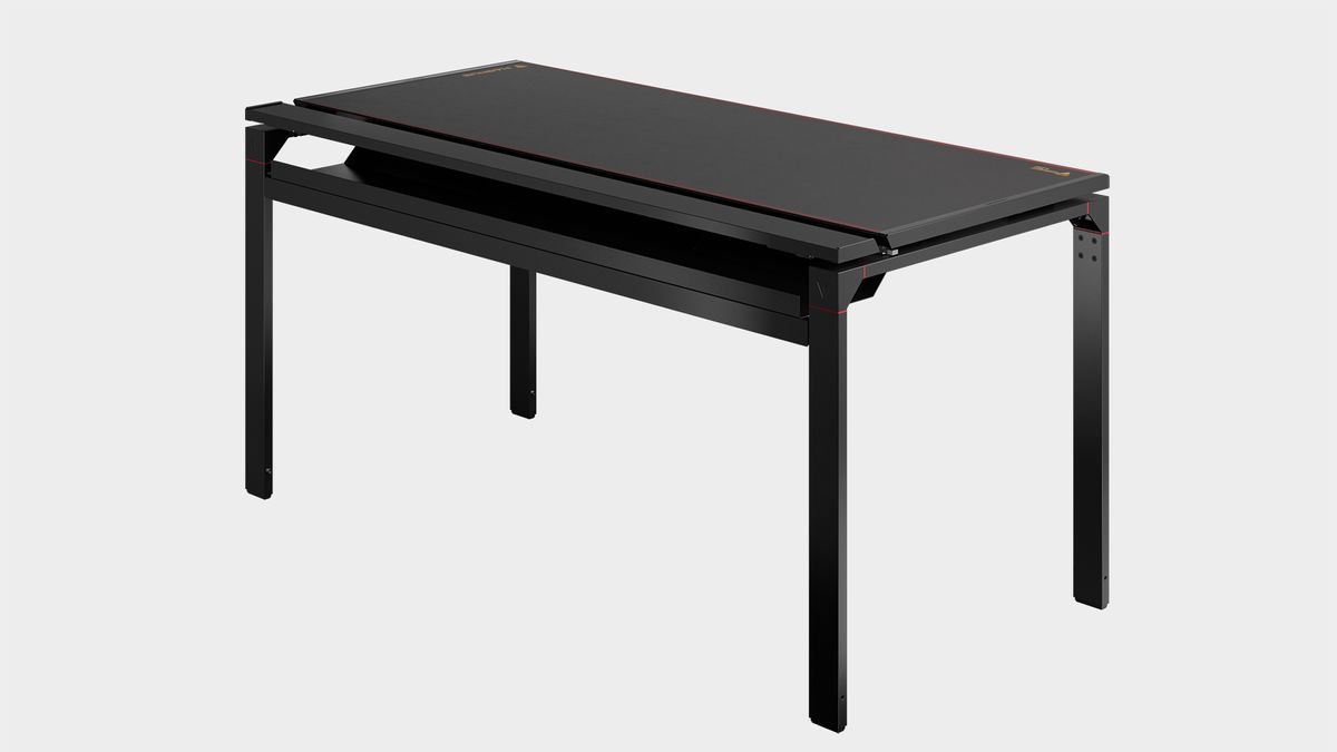 Secretlab Magnus Metal Desk from various angles with RGB enabled