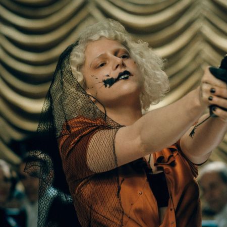 An image of Jessie Buckley on the set of The Bride!