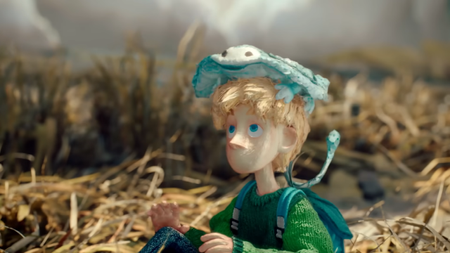 Out of words screenshot showing a little creature on a persons head