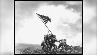 American troops raising the flag on Iwo Jima 