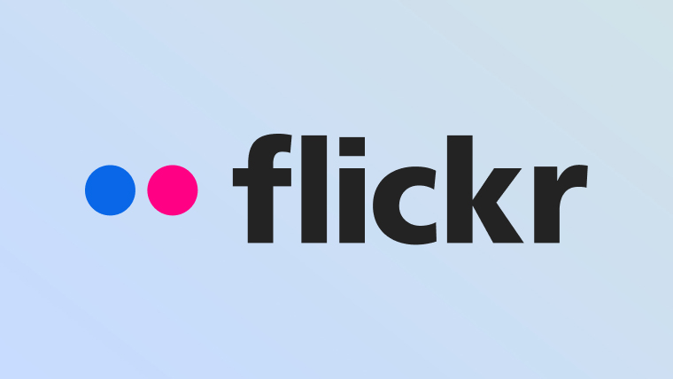 Flickr logo on a blue background