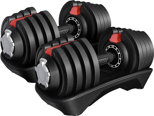 Yaheetech Adjustable Dumbbells Pair 18kg Adjustable Dumbbell Set 12 in 1 Adjustable Weights With Non-Slip Handle &amp;amp; Safety Locking Mechanism, Home Gym Strength Training Equipment for Full Bodybuilding