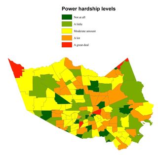 Self-reported hardships due to power outages during Harvey.