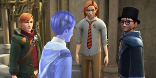Characters congregate in Hogwarts Mystery