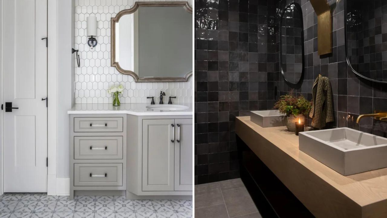 Small gray bathrooms