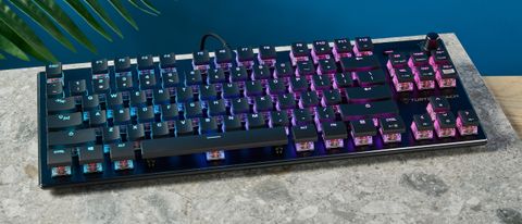 A black Turtle Beach Vulcan TKL wired gaming keyboard