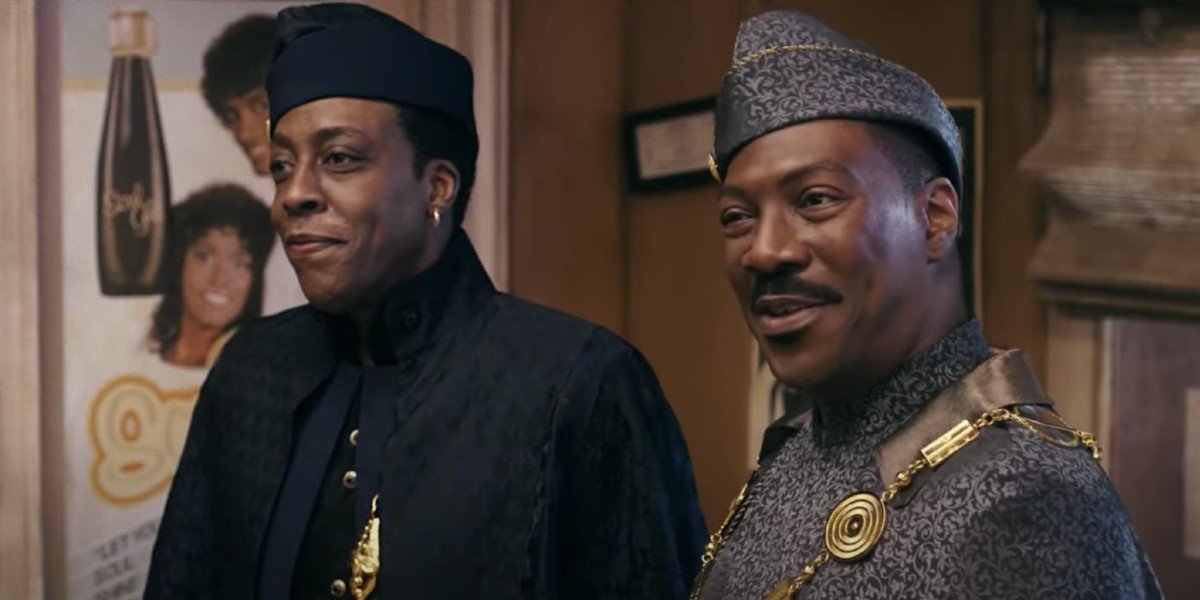 Arsenio Hall as Semmi and Eddie Murphy as Akeem in Coming 2 America (2021)