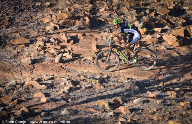 Charles Keey negotiates a rocky section