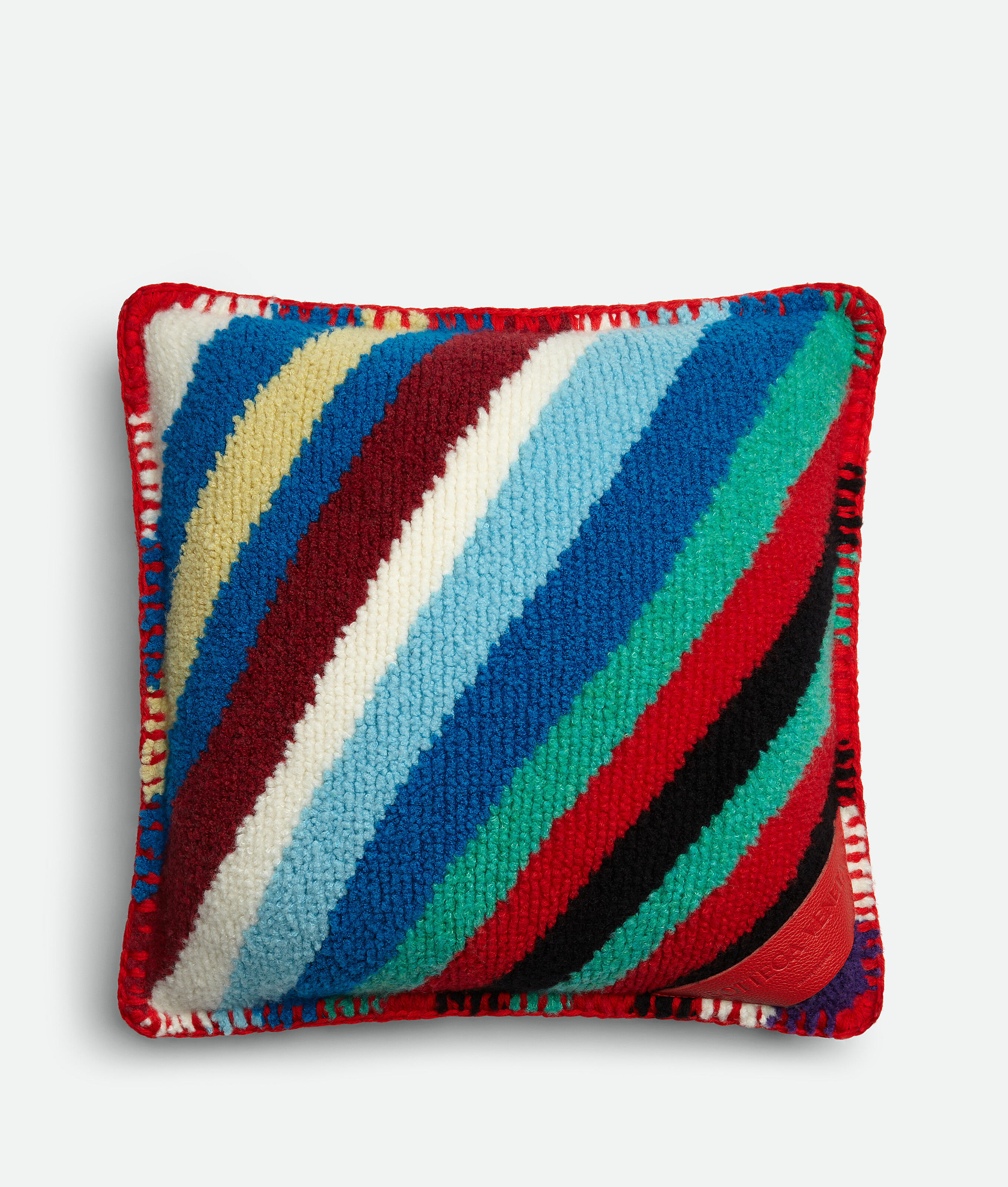 Loopy Stripe Knit Cushion in Multicolor