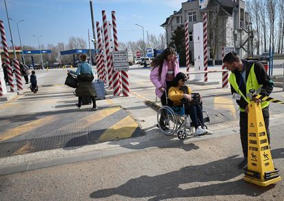 Ukrainian refugees arriving in Moldova