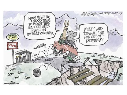 Political cartoon GOP Democrats tax infrastructure