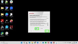Screenshot showing how to uninstall McAfee using the McAfee Consumer Product Removal tool (MCPR) - Run the program