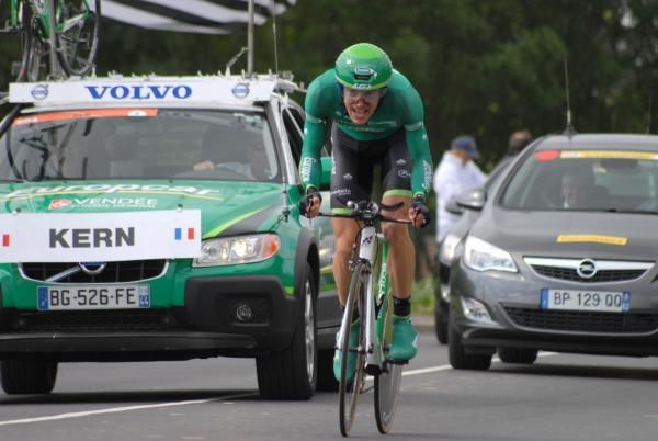 Christophe Kern (Team Europcar) comes in well over a minute faster than his nearest competitior.