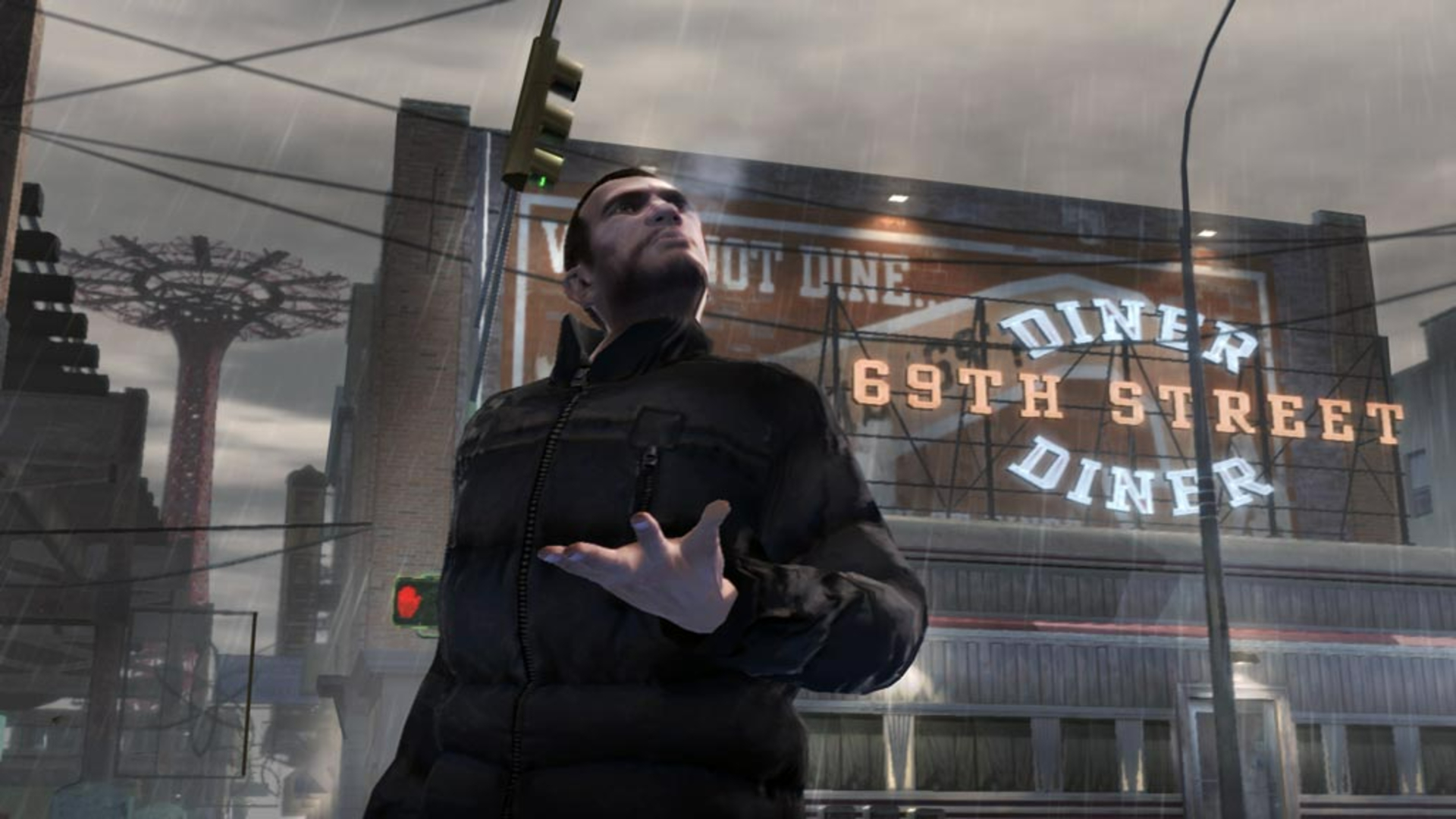 GTA 4 ning bosh qahramoni kechki ovqat oldida qo'lini uzatmoqda