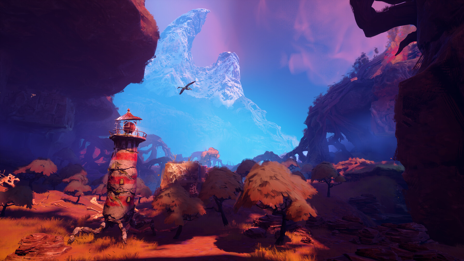 An image from the video game Keeper showing a Lighthouse