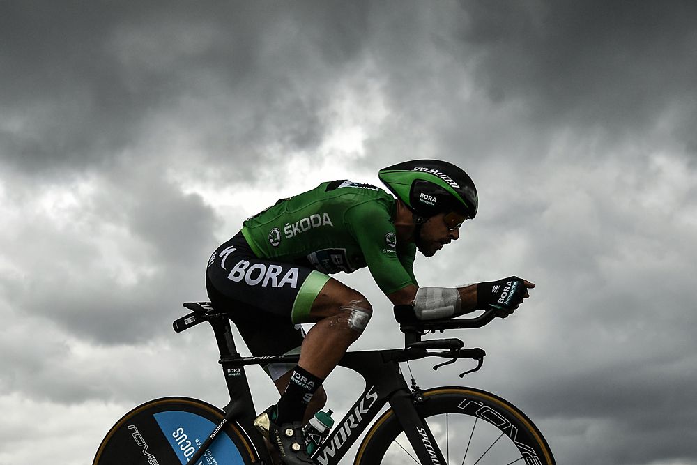 Peter Sagan, points leader, during the stage 20 time trial at the Tour de France