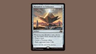 Monument to Endurance card on a dark brown background