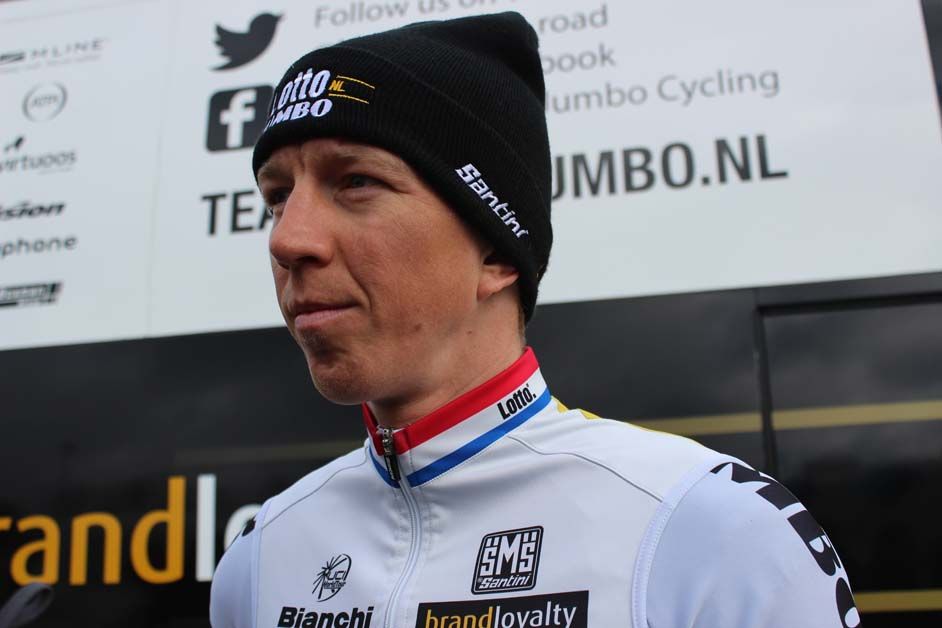 Sep Vanmarcke outside his team bus