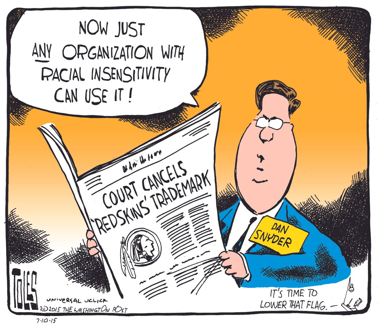 Editorial cartoon Redskins Trademark