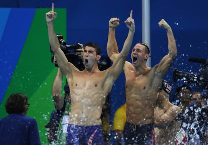 Michael Phelps celebrates at the Olympic Games in Rio