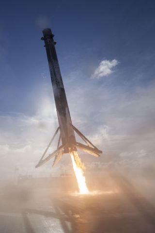 SpaceX Falcon 9 Rocket Landing After Launching Thaicom 8