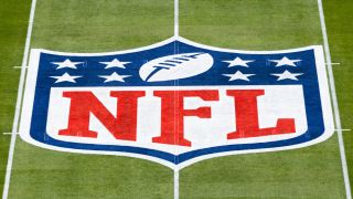 NFL logo at midfield