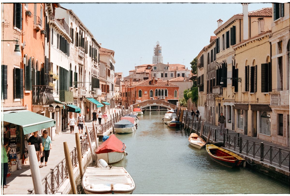 Bridge over a canal in Venice Italy