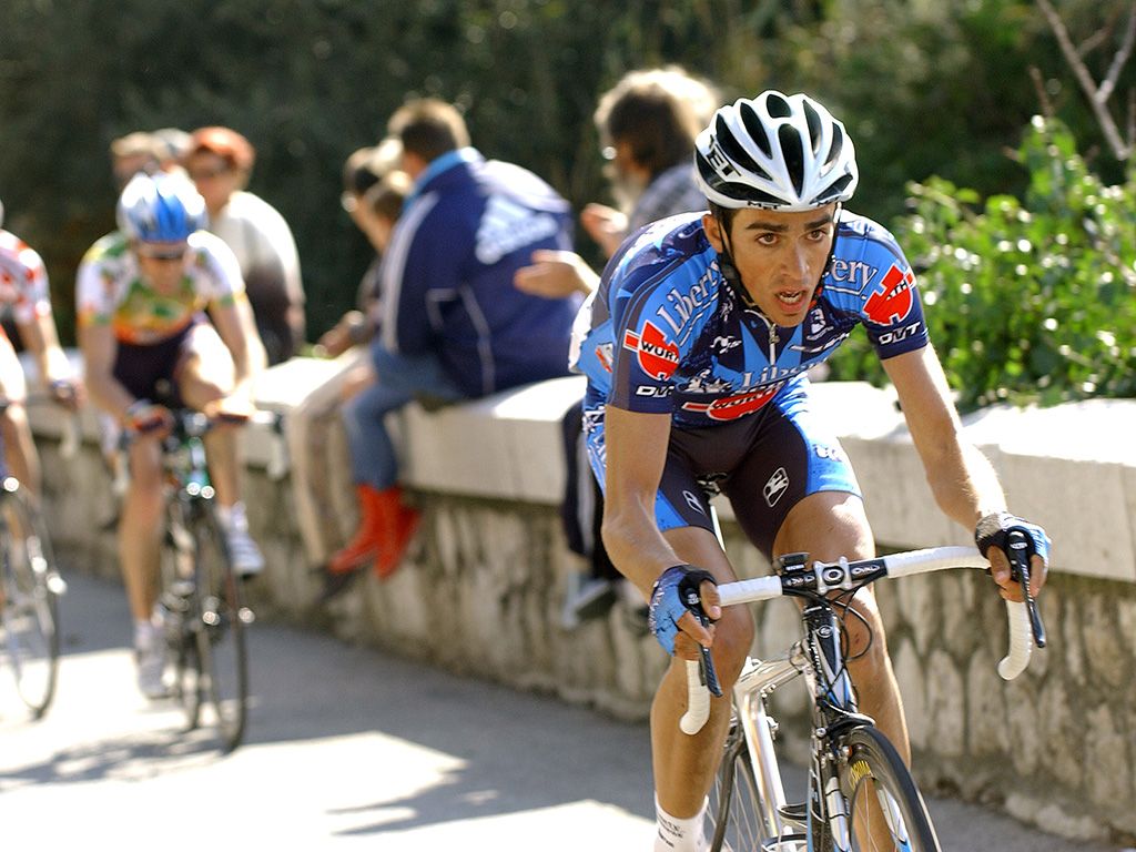 Riding for Liberty Seguros at the 2005 Paris-Nice, where Contador placed 15th on GC