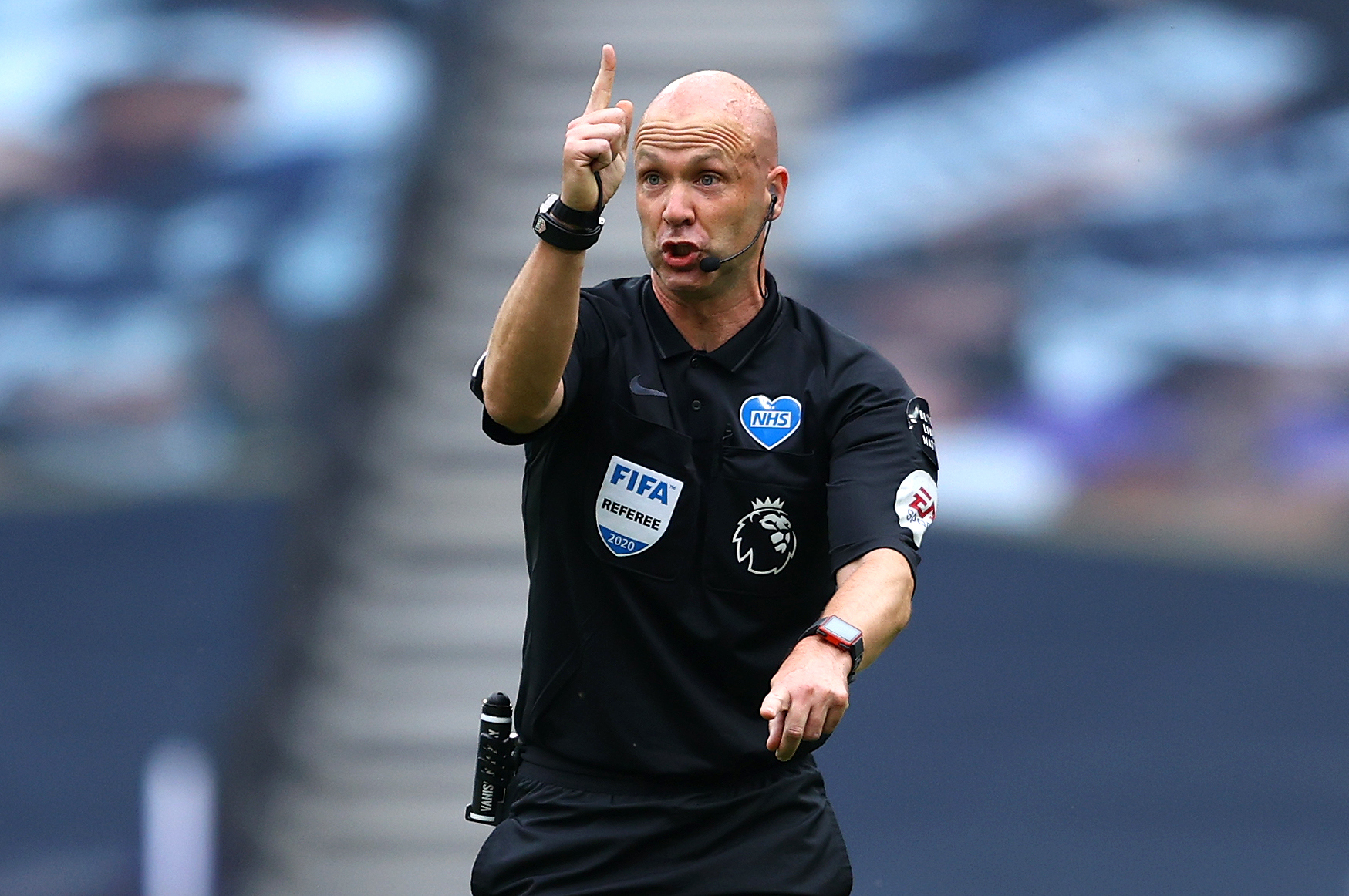Referee Anthony Taylor in charge of a Premier League game in Covid-19