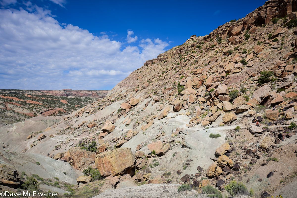 This white trail included several blind drop-offs