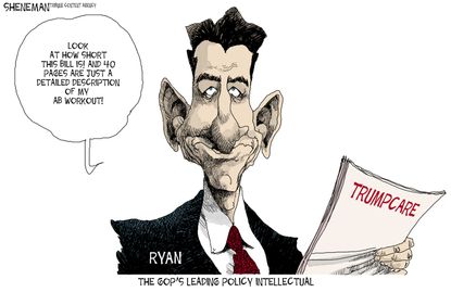 Political Cartoon U.S. Paul Ryan GOP Obamacare replacement health care bill long