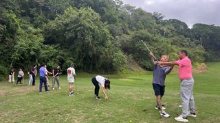 Ty Tomlinson on the golf range