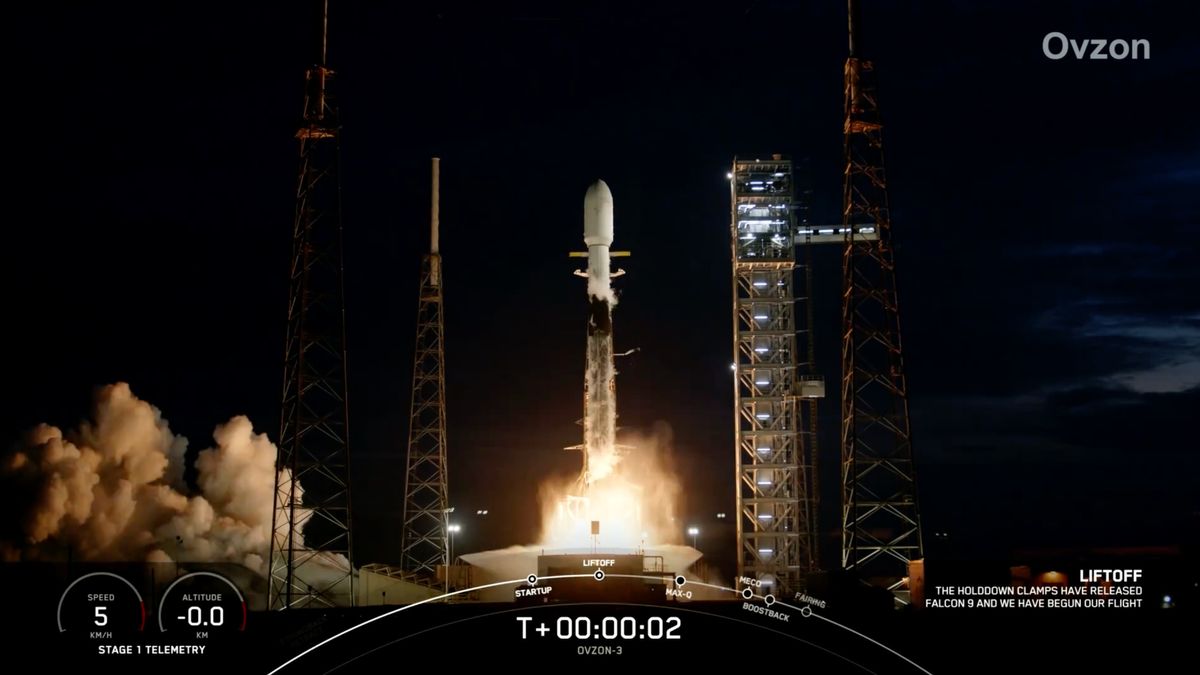 SpaceX Launches Ovzon-3 Satellite to Orbit