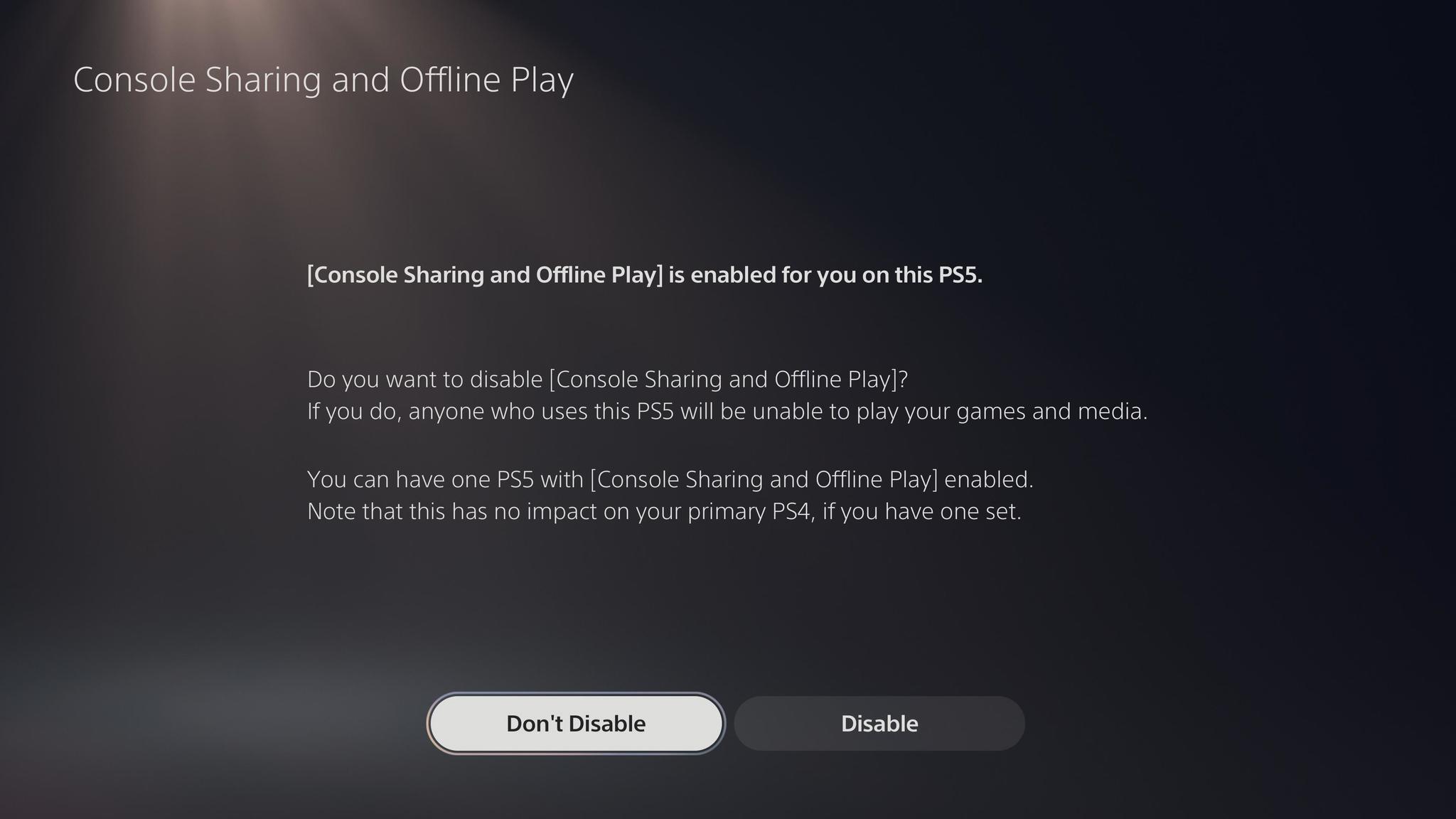 P55 Console Sharing Don't Disable