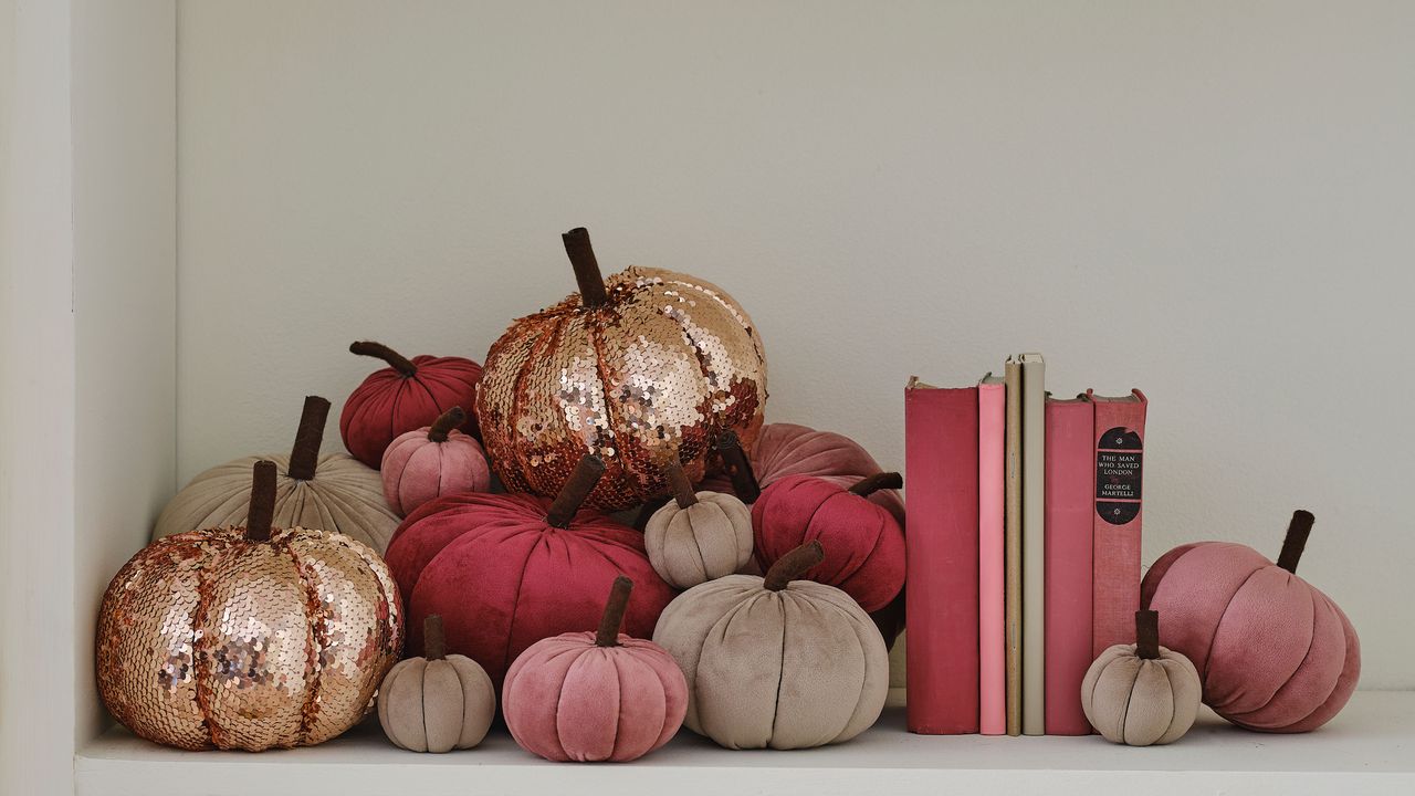 Pink and sequin pumpkins