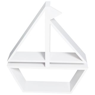 boat book shelf with white background