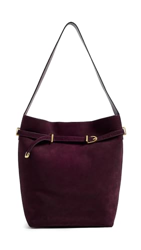 Madewell Women's the Essential Belted Bucket Tote in Suede, Dark Burgundy, One Size