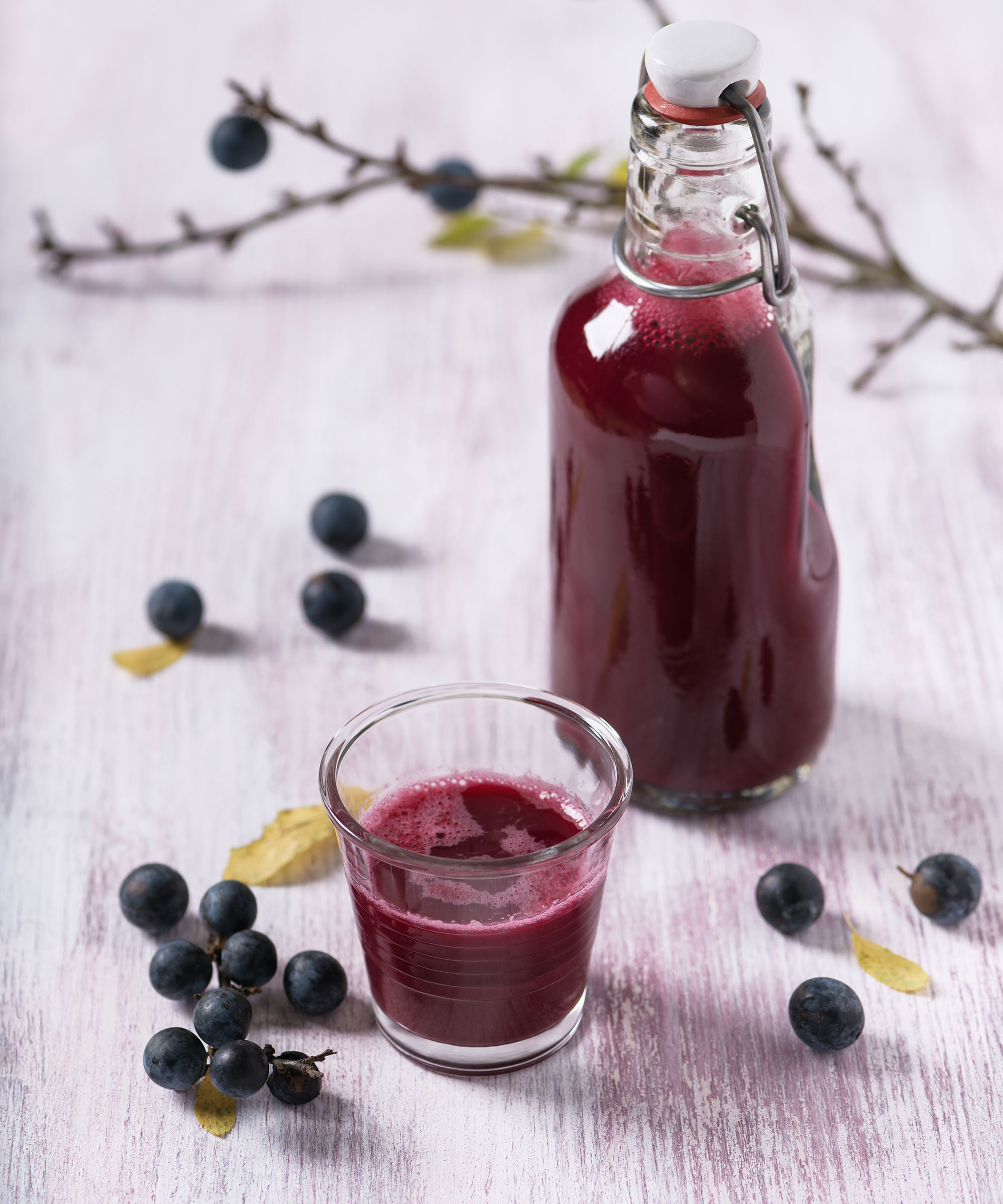 sloe gin with berries