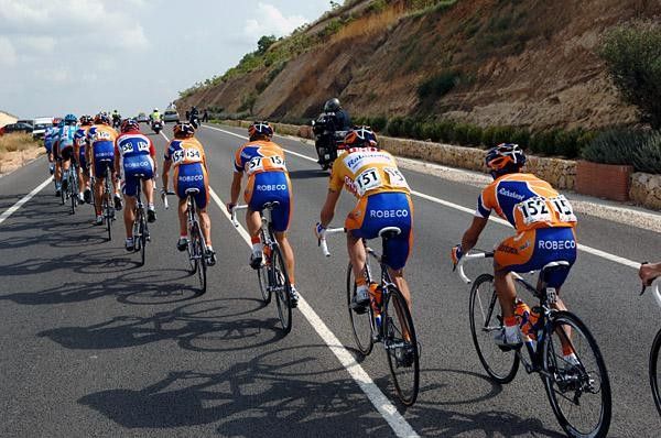 Rabobank sits behind the Milram train