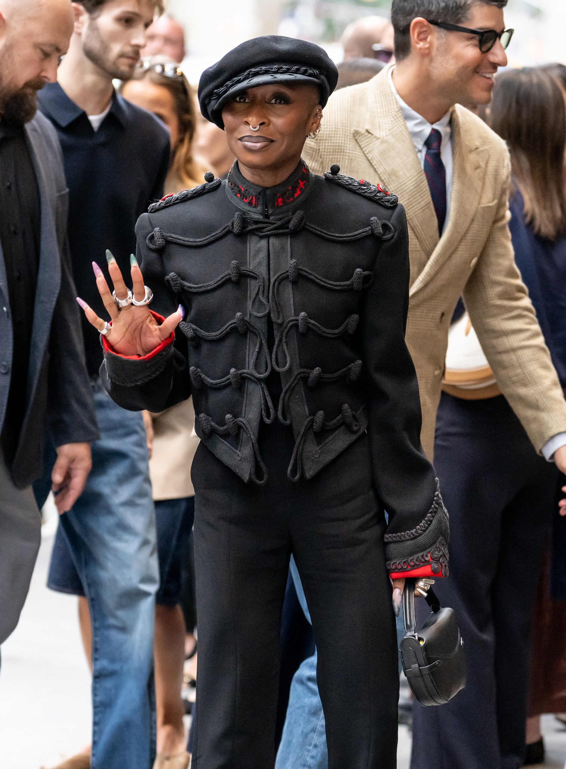 Cynthia Erivo wearing the red color trend at New York Fashion week 2026