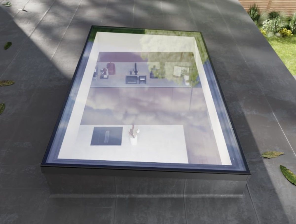 A roof light seen from above